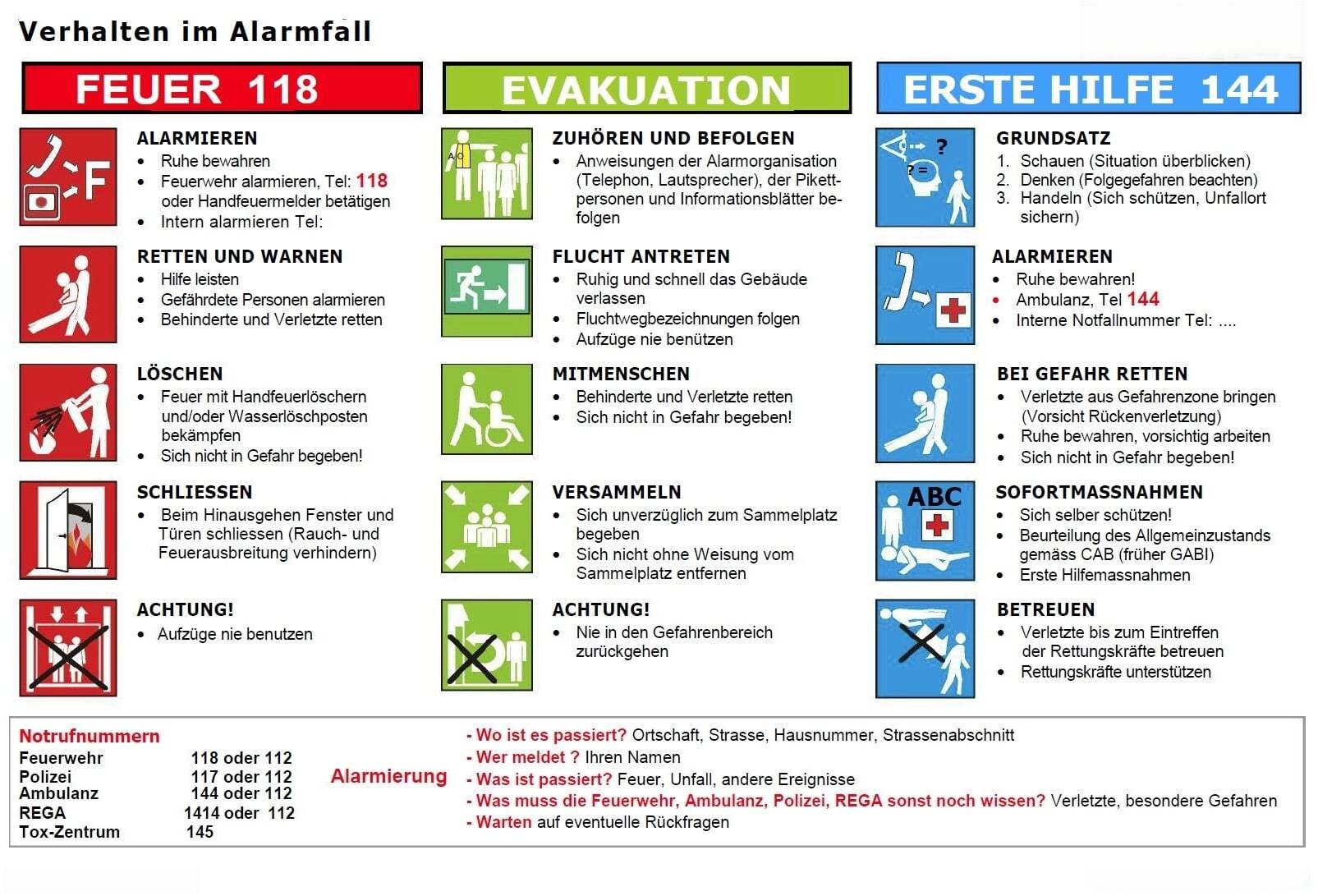 Verhalten im Notfall